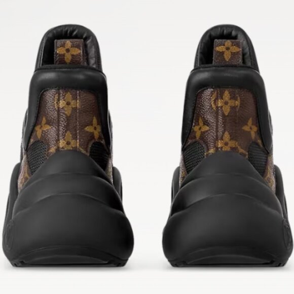 Louis Vuitton Black/Brown Mesh And Monogram Canvas Archlight Low Top Sneakers - Picture 4 of 7
